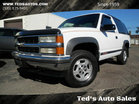 1996 Chevrolet Tahoe for sale at Ted's Auto Sales in Louisville OH