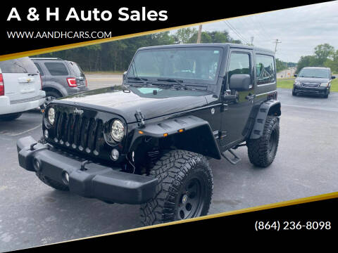 2016 Jeep Wrangler for sale at A & H Auto Sales in Greenville SC