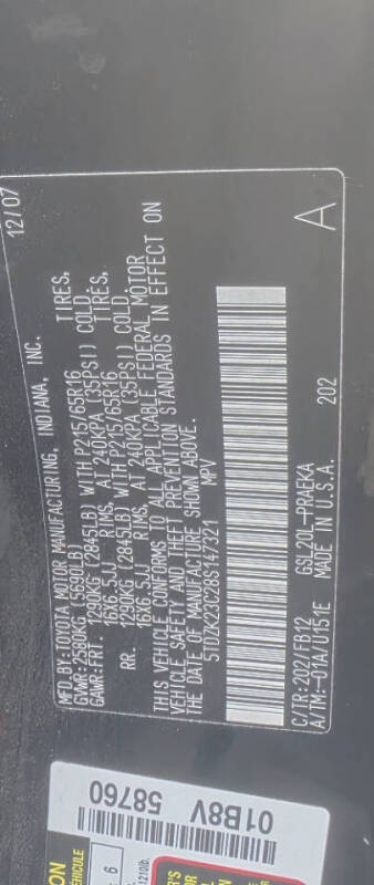 2008 Toyota Sienna CE 8-Passenger