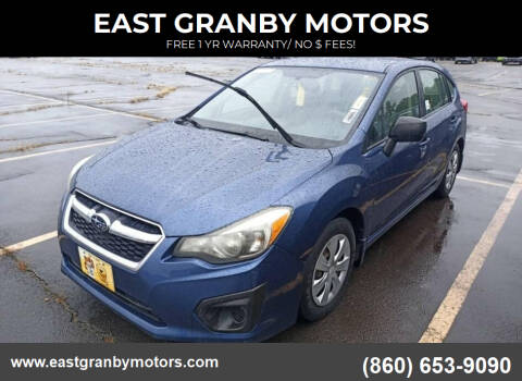 2012 Subaru Impreza for sale at EAST GRANBY MOTORS in East Granby CT