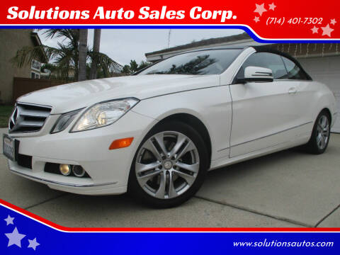 2011 Mercedes-Benz E-Class for sale at Solutions Auto Sales Corp. in Orange CA