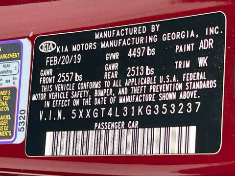 2019 Kia Optima S