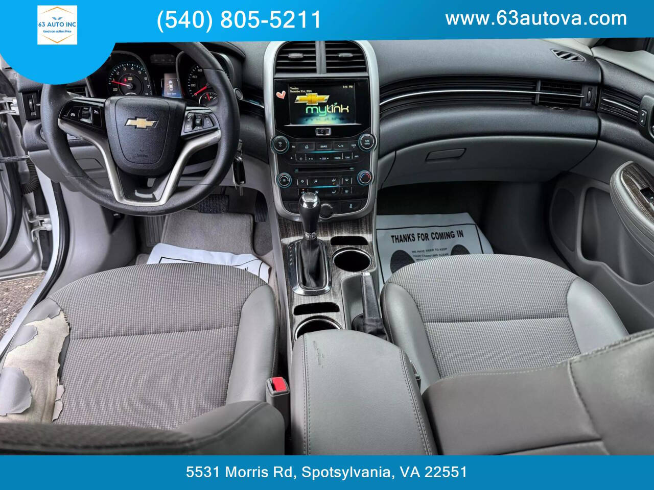 2014 Chevrolet Malibu for sale at 63 Auto Inc in Spotsylvania, VA