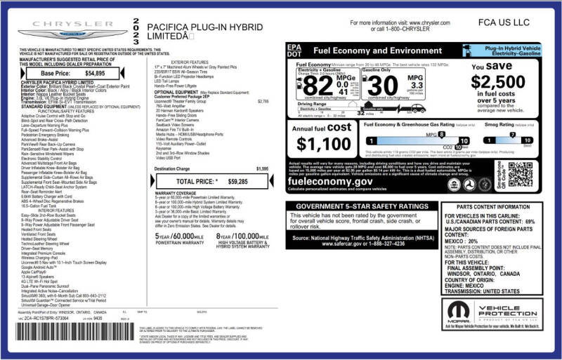 2023 Chrysler Pacifica Plug-In Hybrid Limited