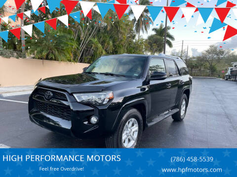 2016 Toyota 4Runner for sale at HIGH PERFORMANCE MOTORS in Hollywood FL