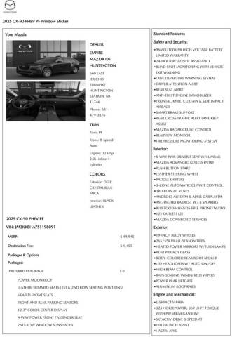 2025 Mazda CX-90 Plug-in Hybrid Preferred