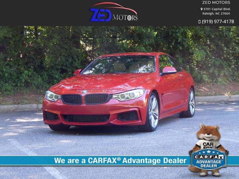 2014 BMW 4 Series for sale at Zed Motors in Raleigh NC