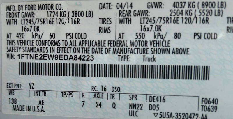 2014 Ford E-Series E-250