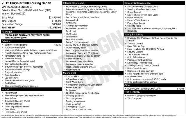 2012 Chrysler 200 Touring