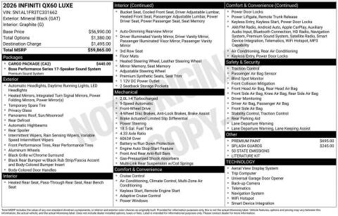 2026 Infiniti QX60 Luxe