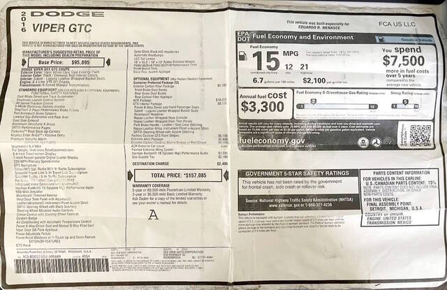 2016 Dodge Viper GTC