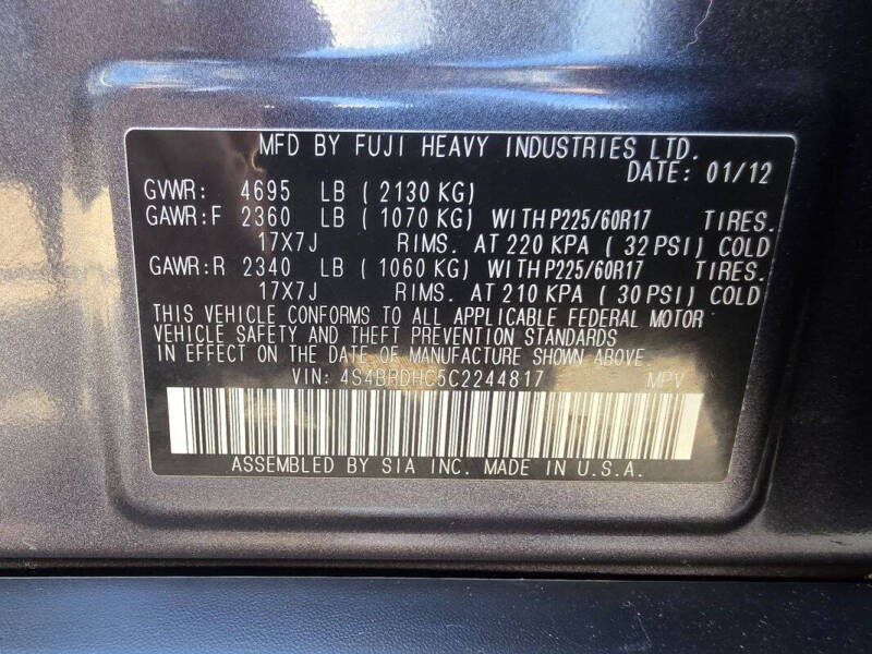 2012 Subaru Outback 3.6R Premium