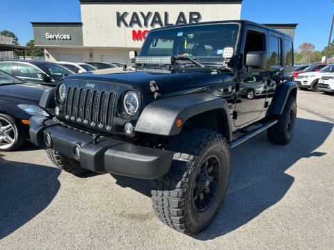 2015 Jeep Wrangler Unlimited for sale at KAYALAR MOTORS in Houston TX
