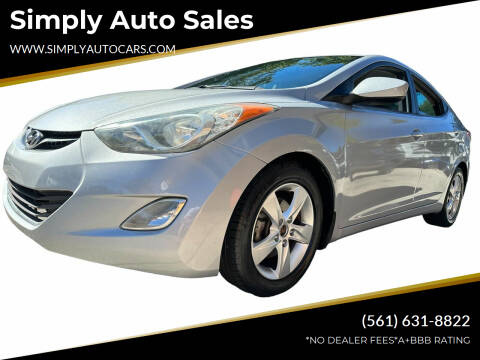 2013 Hyundai Elantra for sale at Simply Auto Sales in Palm Beach Gardens FL