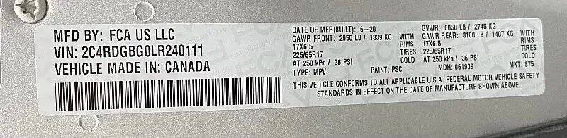 2020 Dodge Grand Caravan SE Plus