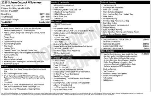 2025 Subaru Outback Wilderness