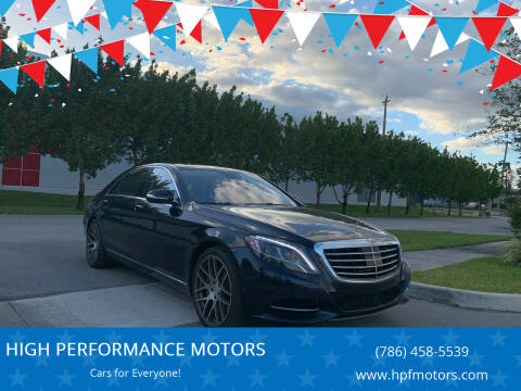 2014 Mercedes-Benz S-Class for sale at HIGH PERFORMANCE MOTORS in Hollywood FL