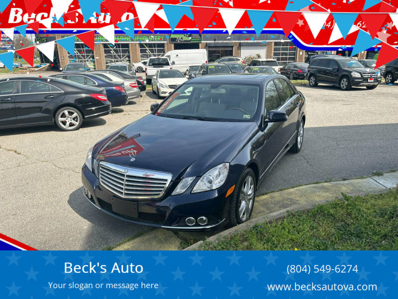 2011 Mercedes-Benz E-Class for sale at Beck's Auto in Chesterfield VA