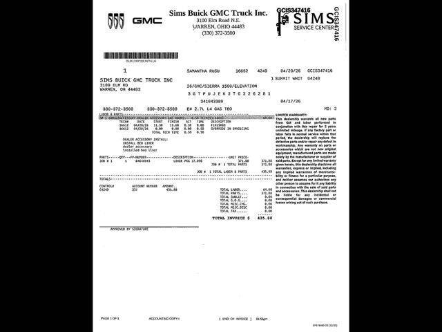 2026 GMC Sierra 1500 Elevation Standard