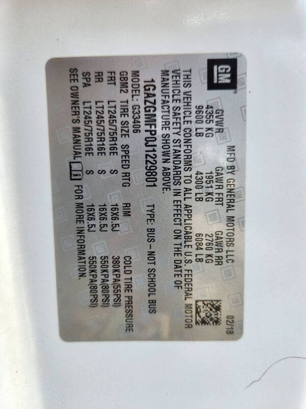 2018 Chevrolet Express LT 3500