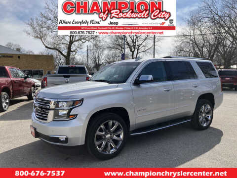 2015 Chevrolet Tahoe for sale at CHAMPION CHRYSLER CENTER in Rockwell City IA