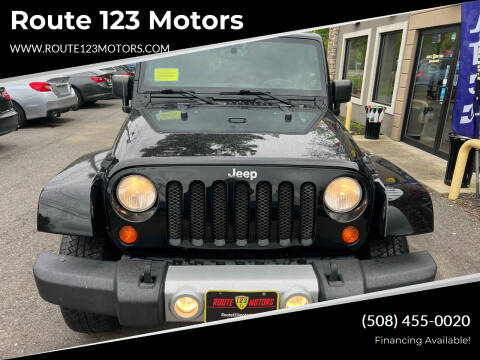 2013 Jeep Wrangler Unlimited for sale at Route 123 Motors in Norton MA