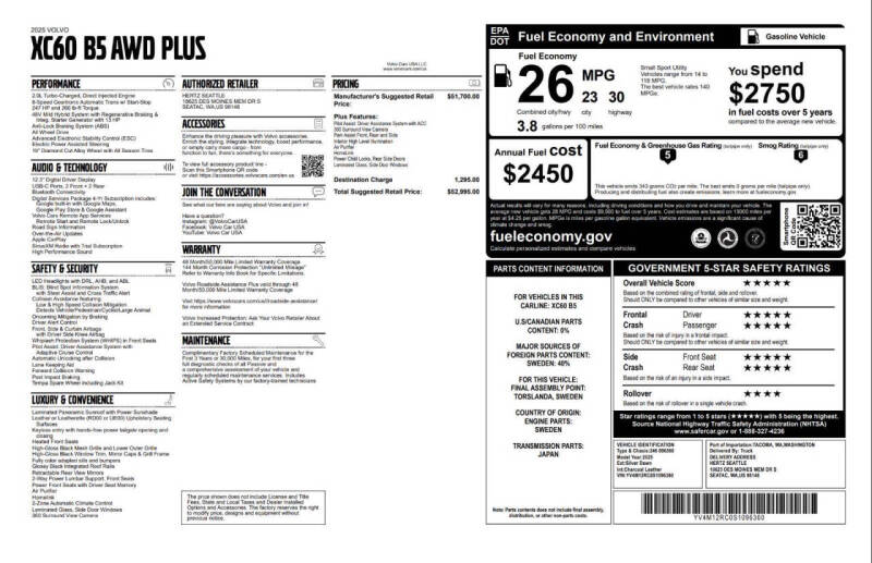2025 Volvo XC60 B5 Plus Dark Theme