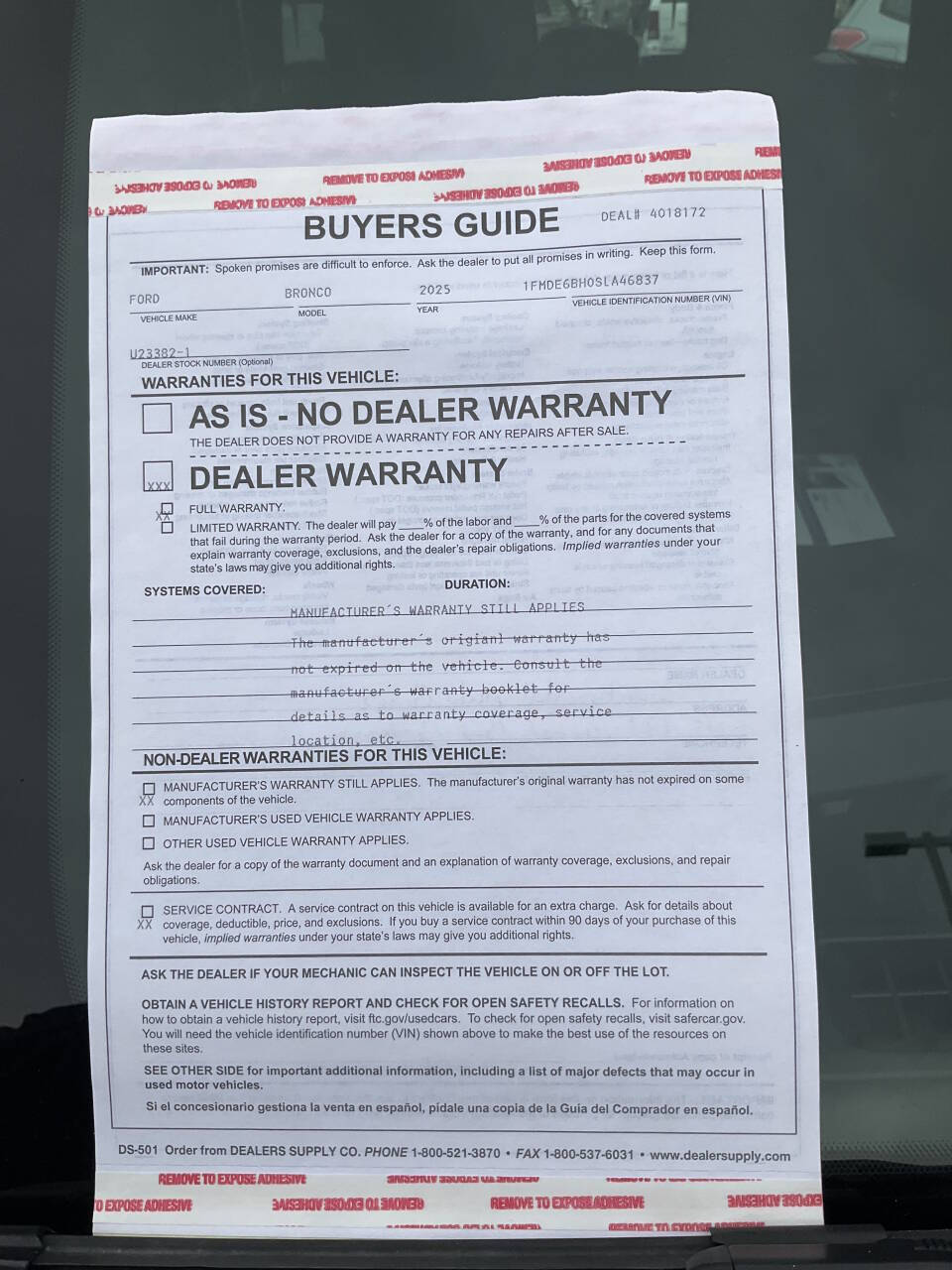 Blue 2025 Ford Bronco Base 4x4 Base 4dr SUV 7