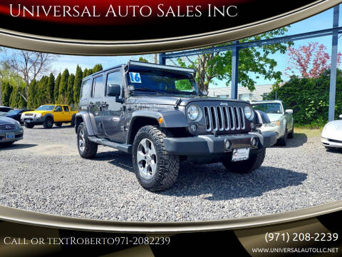2016 Jeep Wrangler Unlimited for sale at Universal Auto Sales Inc in Salem OR