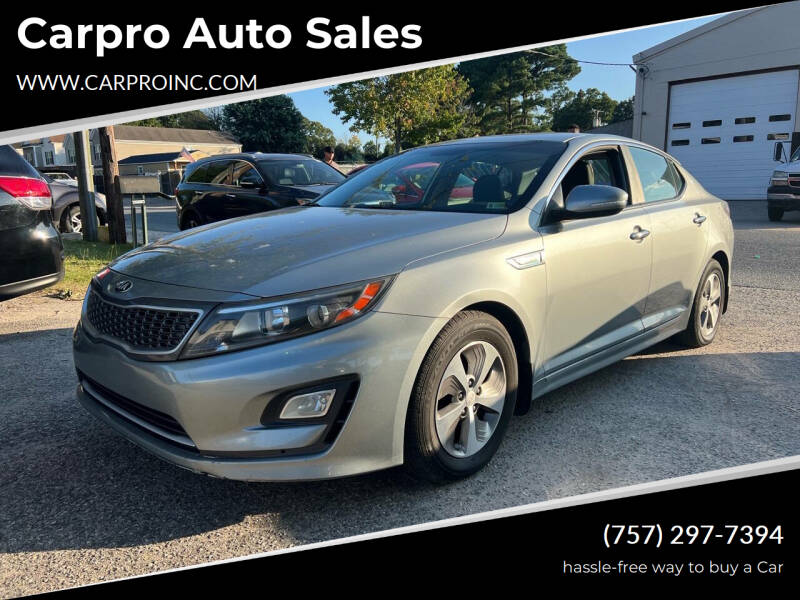 2015 Kia Optima Hybrid for sale at Carpro Auto Sales in Chesapeake VA