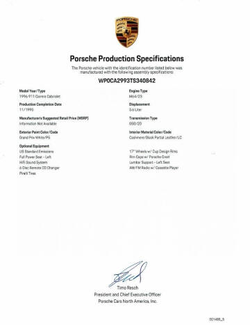 1996 Porsche 911 Carrera