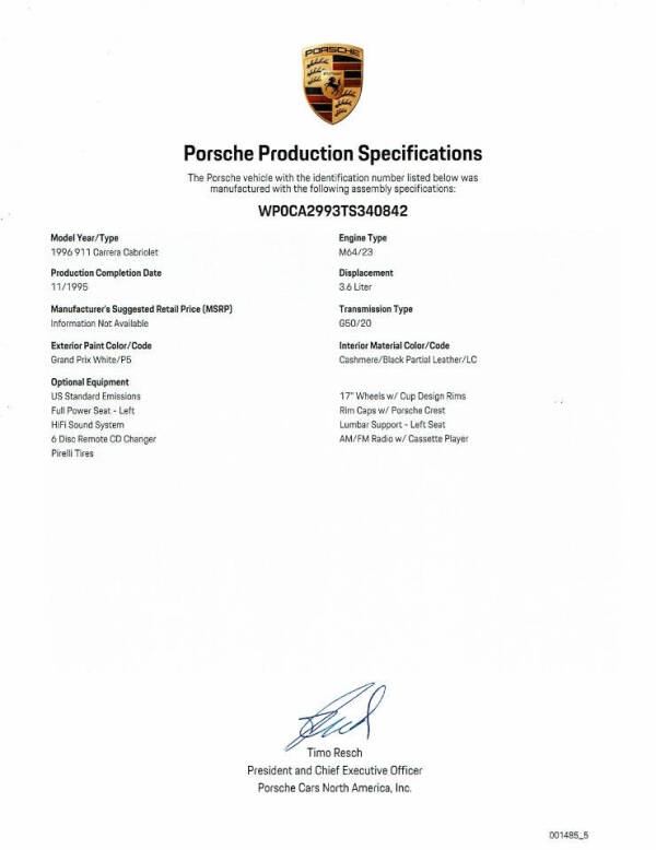 1996 Porsche 911 Carrera