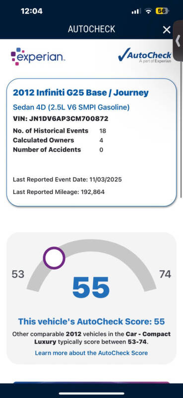 2012 INFINITI G Sedan 25 Journey's photo