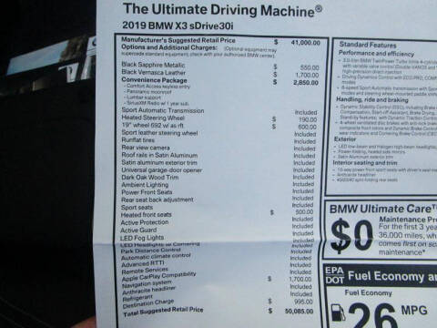 2019 BMW X3 sDrive30i