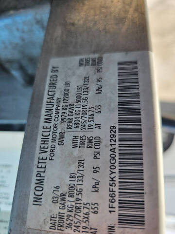 2016 Ford Stripped Chassis