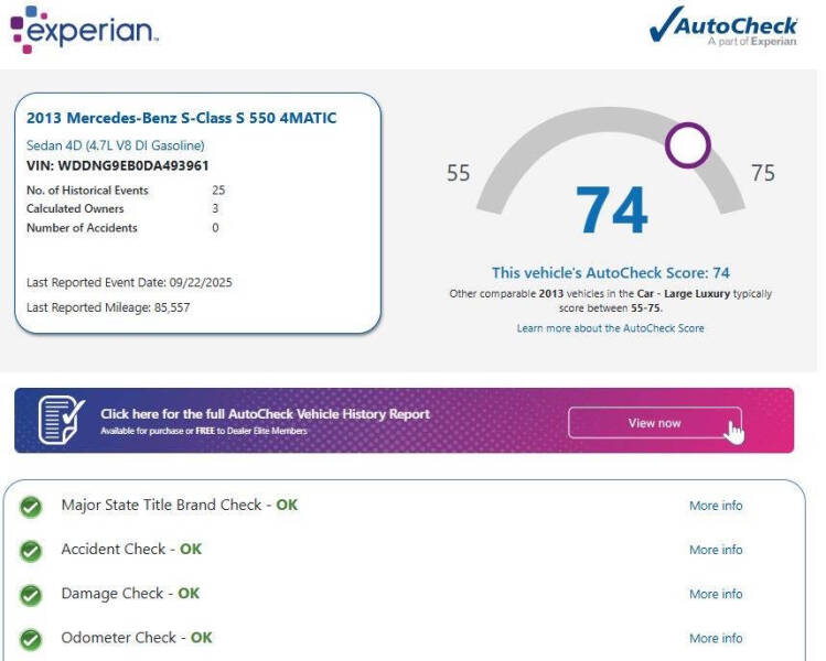 2013 Mercedes-Benz S-Class S 550 4MATIC