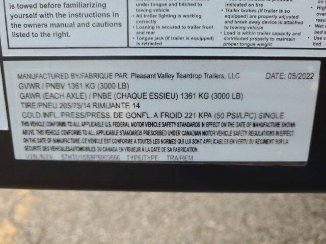 2023 Pleasant Valley Teardrop Trail Ultimate Camper