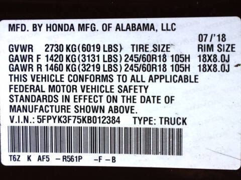 2019 Honda Ridgeline RTL-E