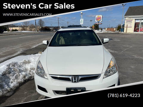 2007 Honda Accord for sale at Steven's Car Sales in Seekonk MA