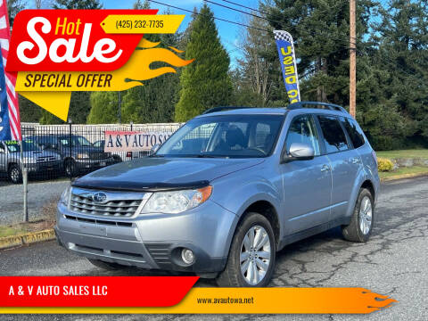 2013 Subaru Forester for sale at A & V AUTO SALES LLC in Marysville WA