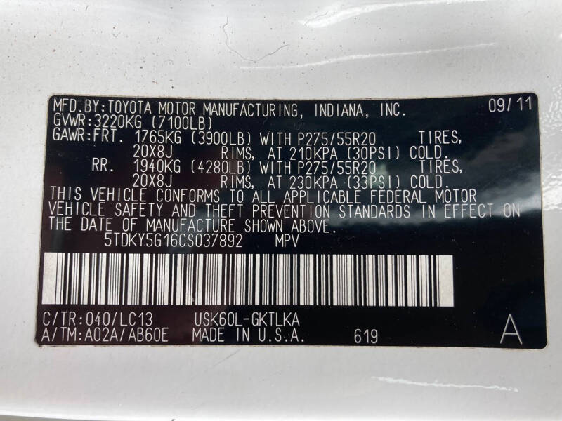 2012 Toyota Sequoia Limited