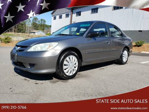 2005 Honda Civic for sale at State Side Auto Sales in Creedmoor NC