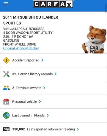 2011 Mitsubishi Outlander Sport ES