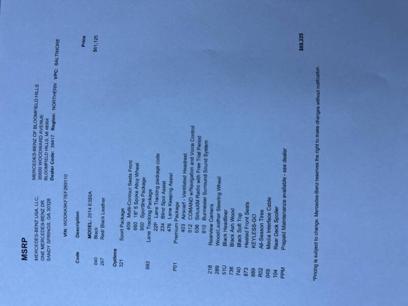 2014 Mercedes-Benz E-Class E 350