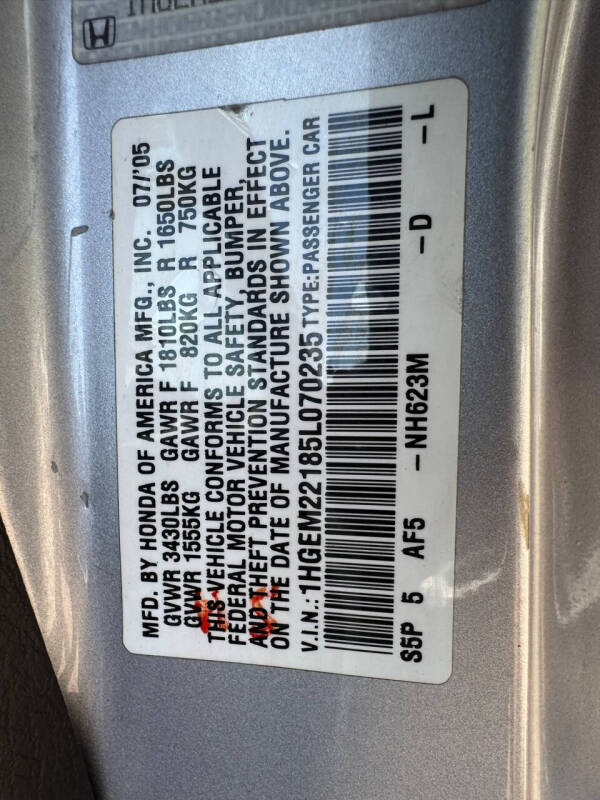 2005 Honda Civic Value Package