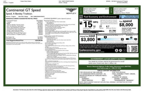 2015 Bentley Continental GT Speed