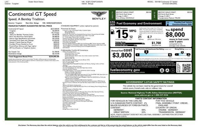 2015 Bentley Continental GT Speed