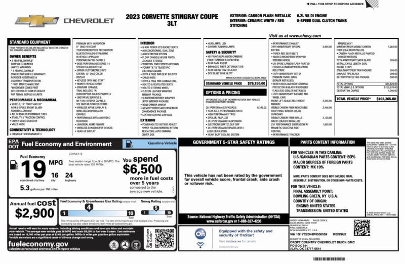 2023 Chevrolet Corvette Stingray