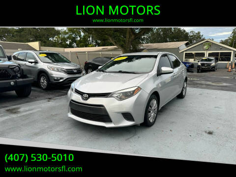 2016 Toyota Corolla for sale at LION MOTORS in Orlando FL