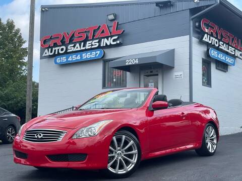 2010 Infiniti G37 Convertible for sale at Crystal Auto Sales Inc in Nashville TN
